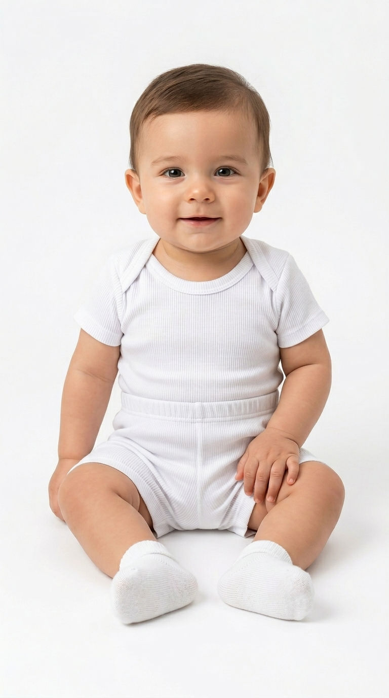 Miniatura: Conjuntinho Infantil Canelado Body E Short 