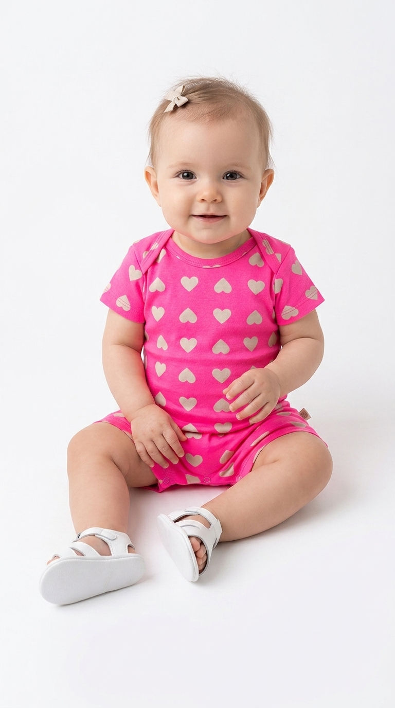 Miniatura: Romper De Bebê Manga Curta Estampado Conforto Tamanho G
