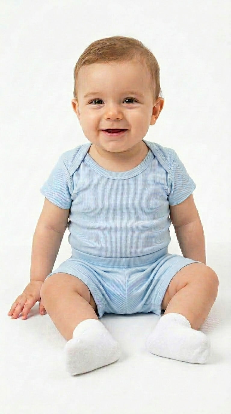 Miniatura: Conjuntinho Infantil Canelado Body E Short 