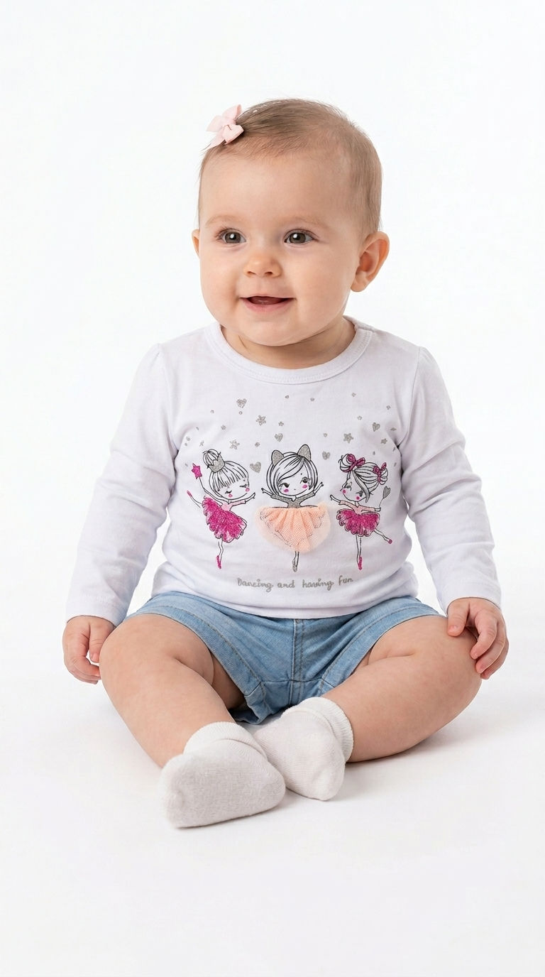 Miniatura: Camiseta Infantil Feminina Manga Comprida  Tam M/G
