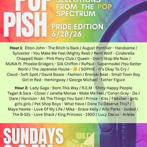 Song setlist for a Pride edition of Poppish - a two hour pop show