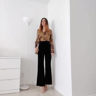 Velvet pants trending in Spring 2022