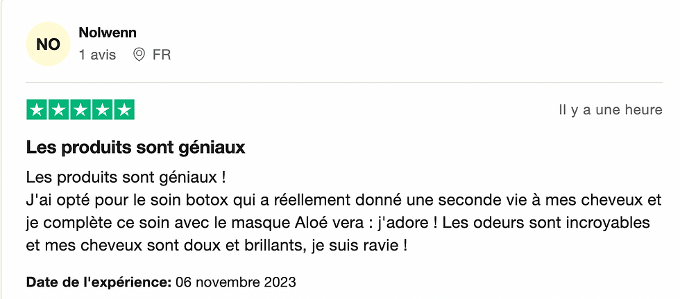 Avis client NUBE BEAUTY