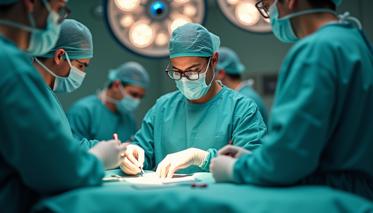 Eye-level view of a pediatric surgeon preparing for pediatric urology surgery kidney