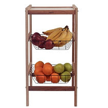 Fruteira Tramontina Utilínea em Madeira Mista com Estante e 2 Cestos.