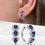 Miniaturbild: Luxus Trendy Blau Zirkonia Hoop Ohrringe Hochzeit Party Elegante Accessoires Frauen