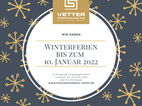 Betriebsferien bis zum 10. Januar 2022