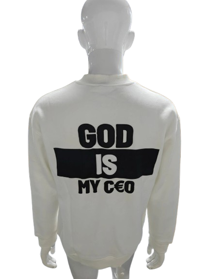 Thumbnail: God Is My CEO  Sweater –White