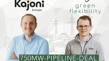 Partnerschaft im Zuge des Reifegradverfahrens: green flexibility übernimmt 750-MW-BESS-Projektportfolio von Kajoni