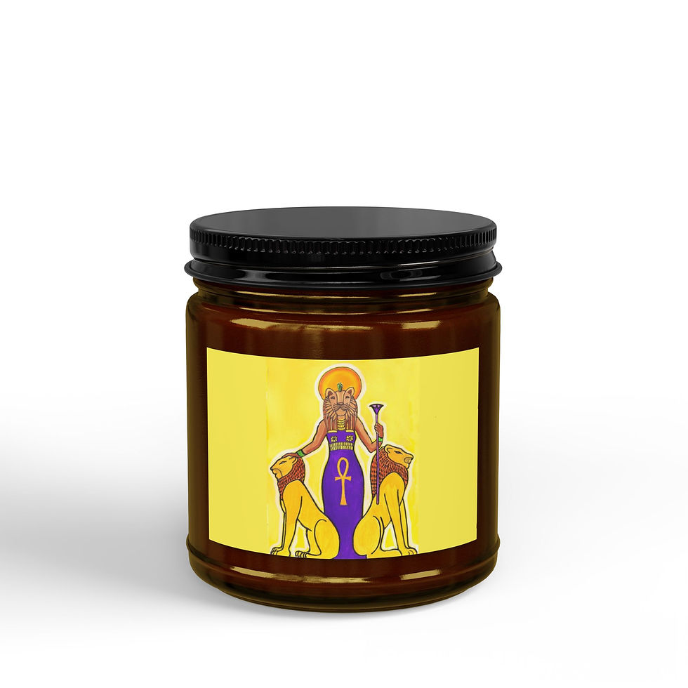 Thumbnail: Sekhmet Soy Candle — Amber Jar with Black Lid (4oz & 9oz)