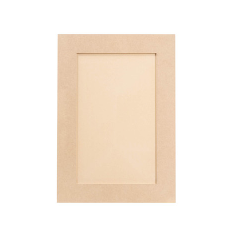 Shaker MDF cabinet door with a smooth, unfinished surface.