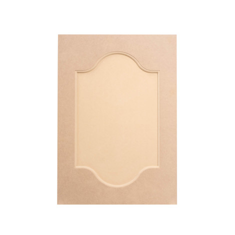 Mirrored cathedral-style MDF cabinet door with recessed bead.