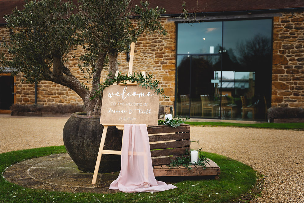 welcome sign at dodford manor