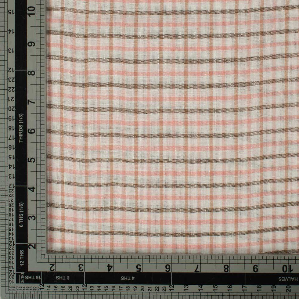 Thumbnail: Pink Wafer Linen/Cotton Handloom Grid