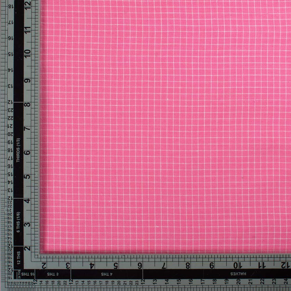 Thumbnail: Bubblegum Grid Handloom Cotton Check