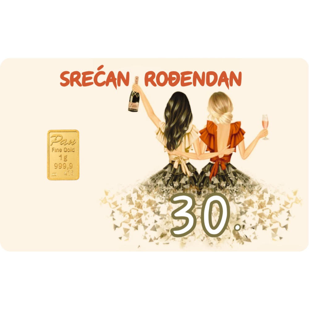 Jubilarni rođendan 005/30 - poklon kartica