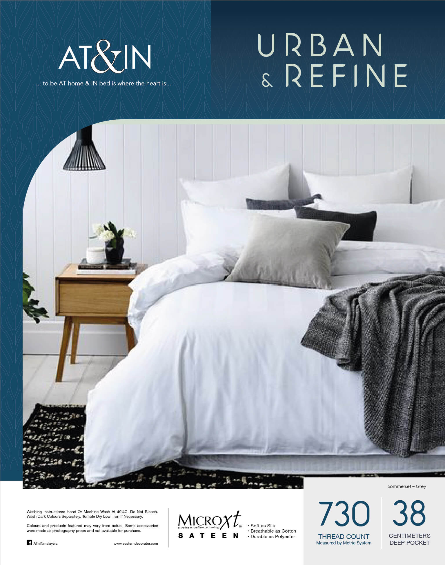 AT&IN Urban & Refine header card with white bed image