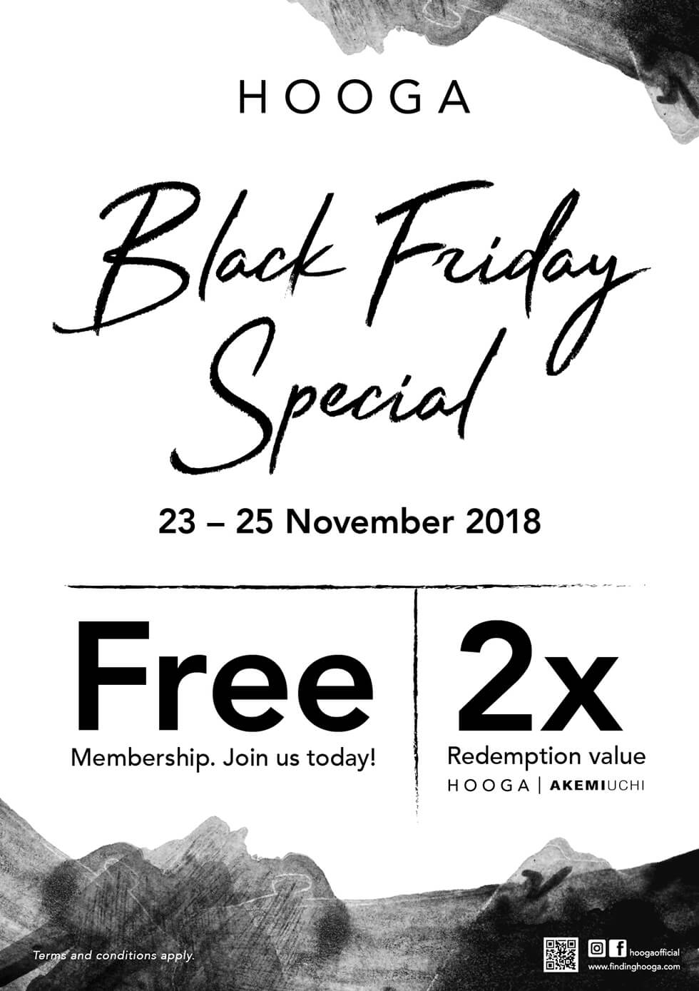 Hooga Black Friday Special Poster with black ink graphic