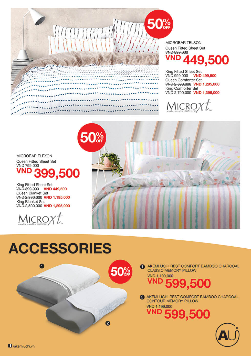 AkemiUchi September Sale layout with strips bed and two charcoal grey colour pillow