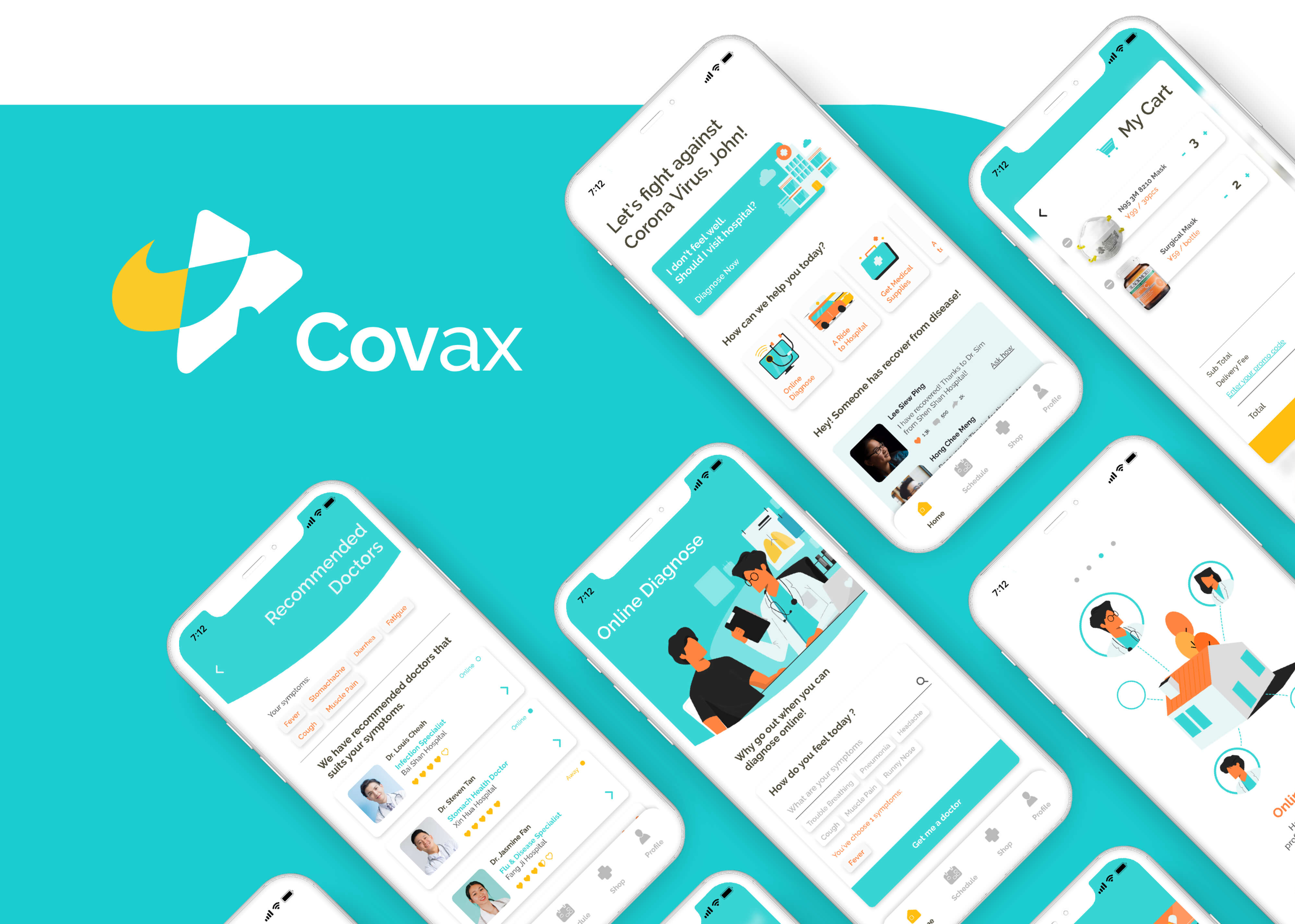 A compilation of phone mock up with different slide on the phone from the app