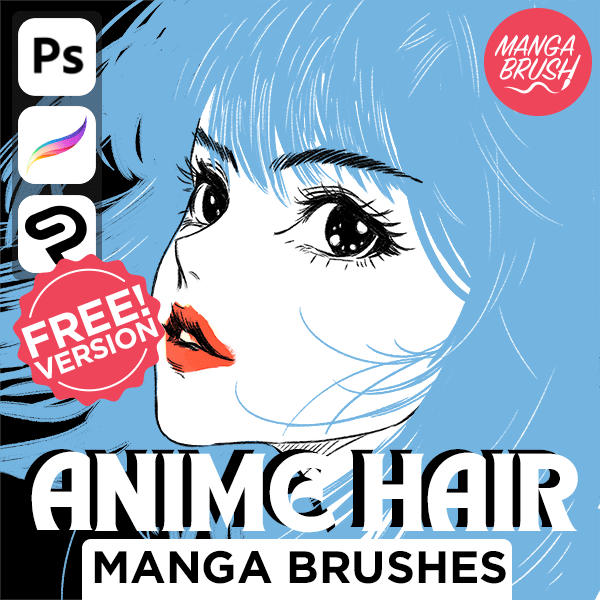 Shonen Brush Pack cover featuring bold anime-style ink strokes, dynamic speedlines, and high-contrast manga textures designed