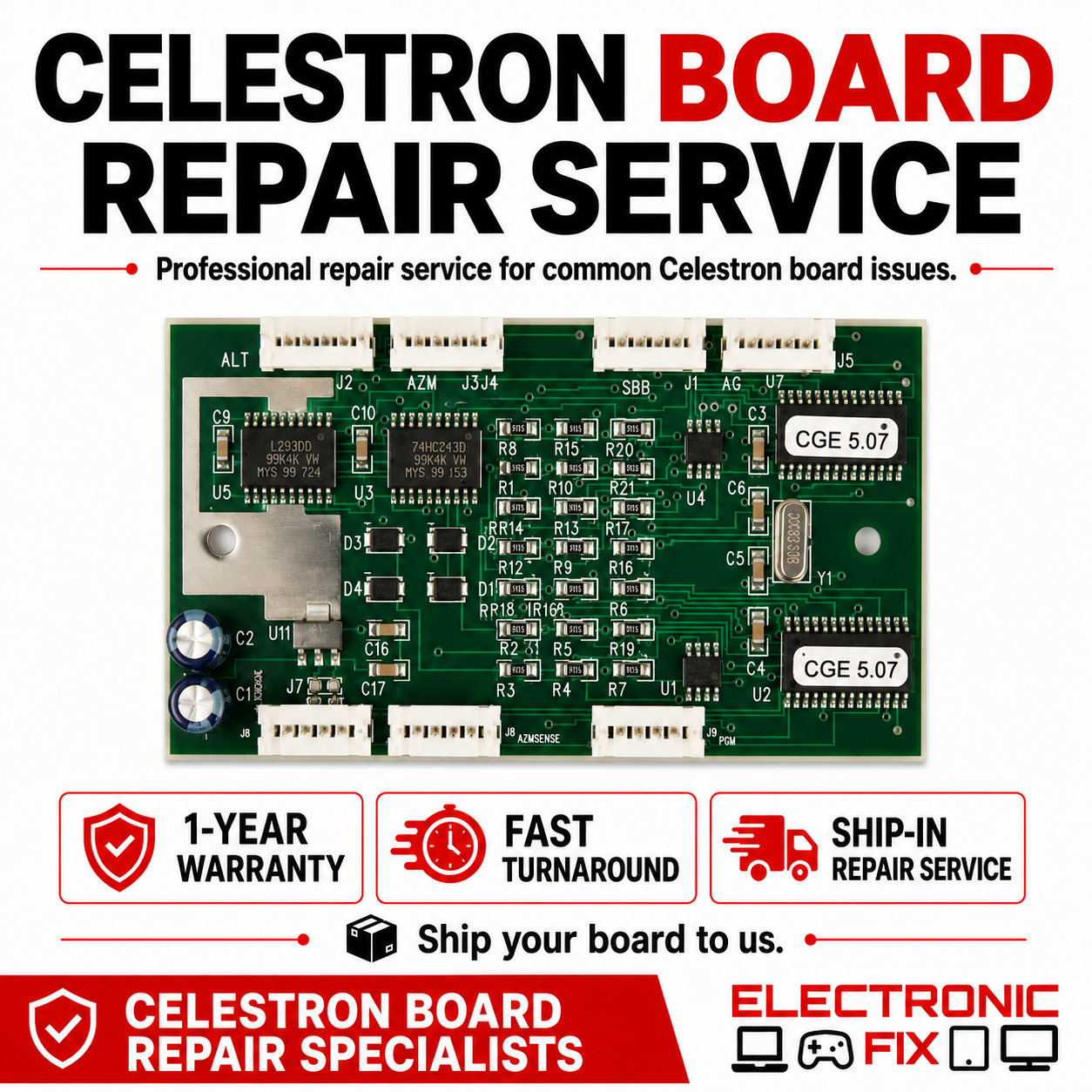 Celestron Motor Board for NexStar 5i, Nexstar 8i and Nexstar GPS NXW200, NWX411