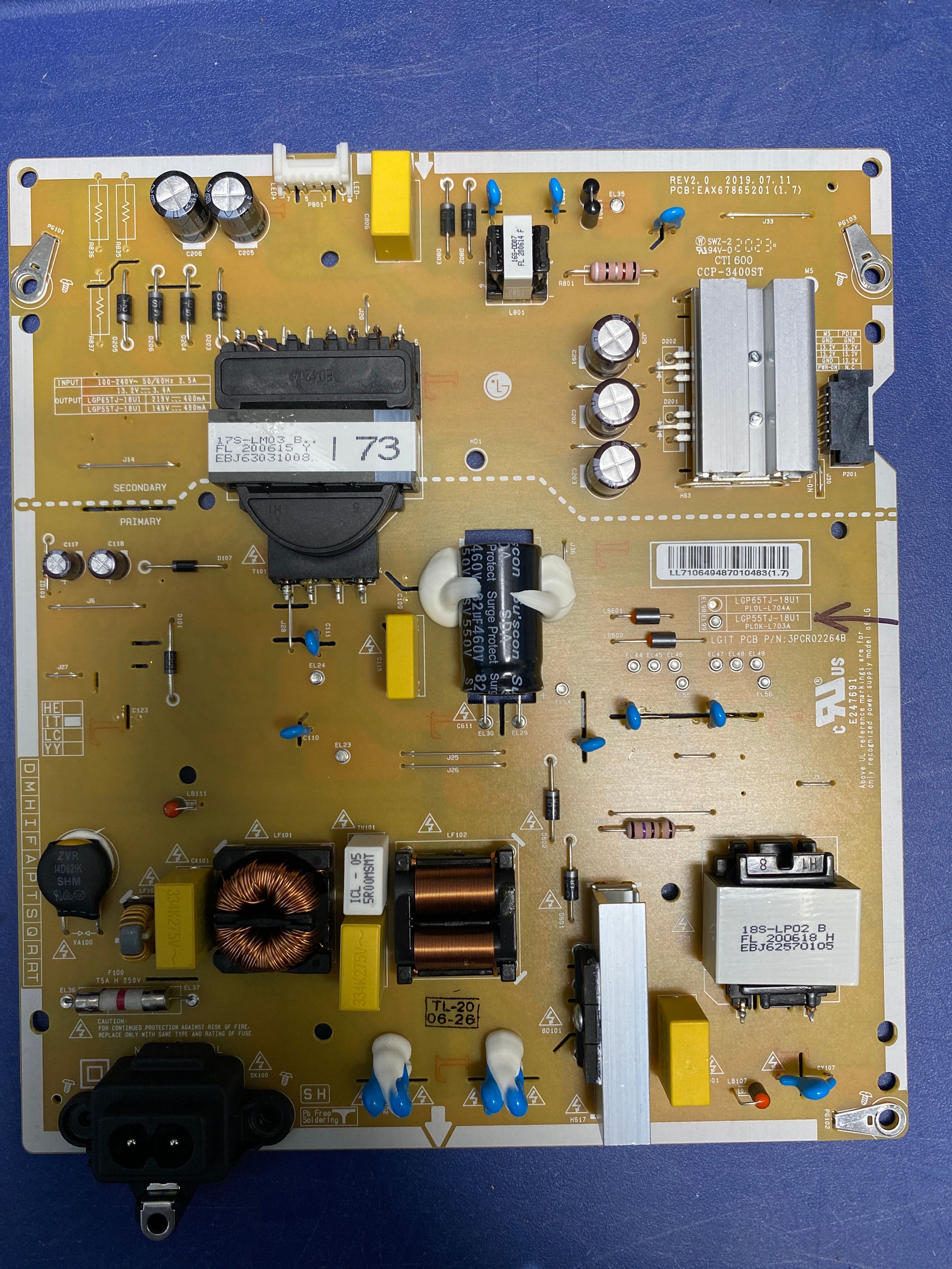 LGP55TJ-18U1 EAX67865201 Power Supply 