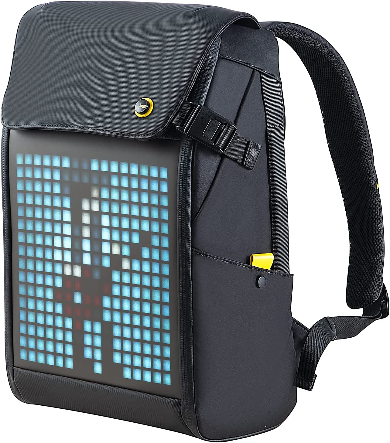 LED Display Laptop Backpack with App Control, 17 Inch Cool DIY Pixel Art Animati