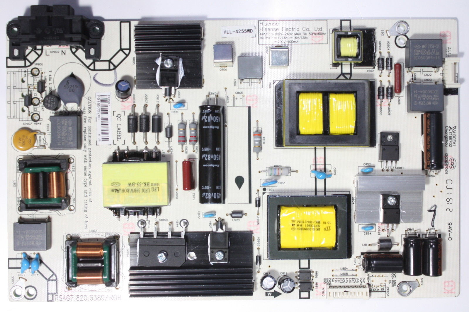 Sharp 43" LC-43N6100U 193507 Power Supply Board Unit