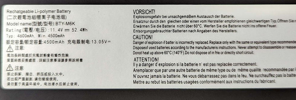 Thumbnail: BTY-M6K Battery for MSI Stealth Pro GF63 GF65 GF75 GS63VR GS73VR