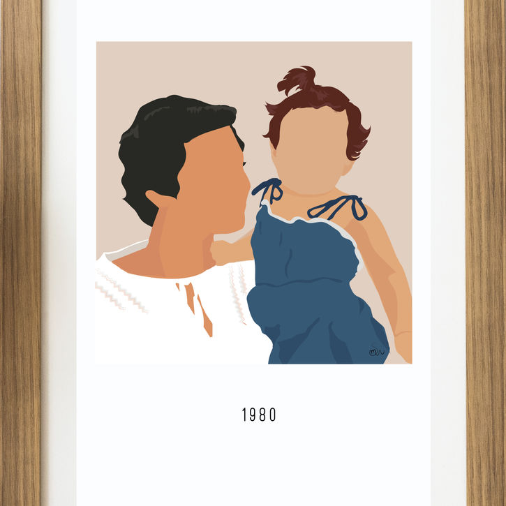 mommy and me illustration custom
