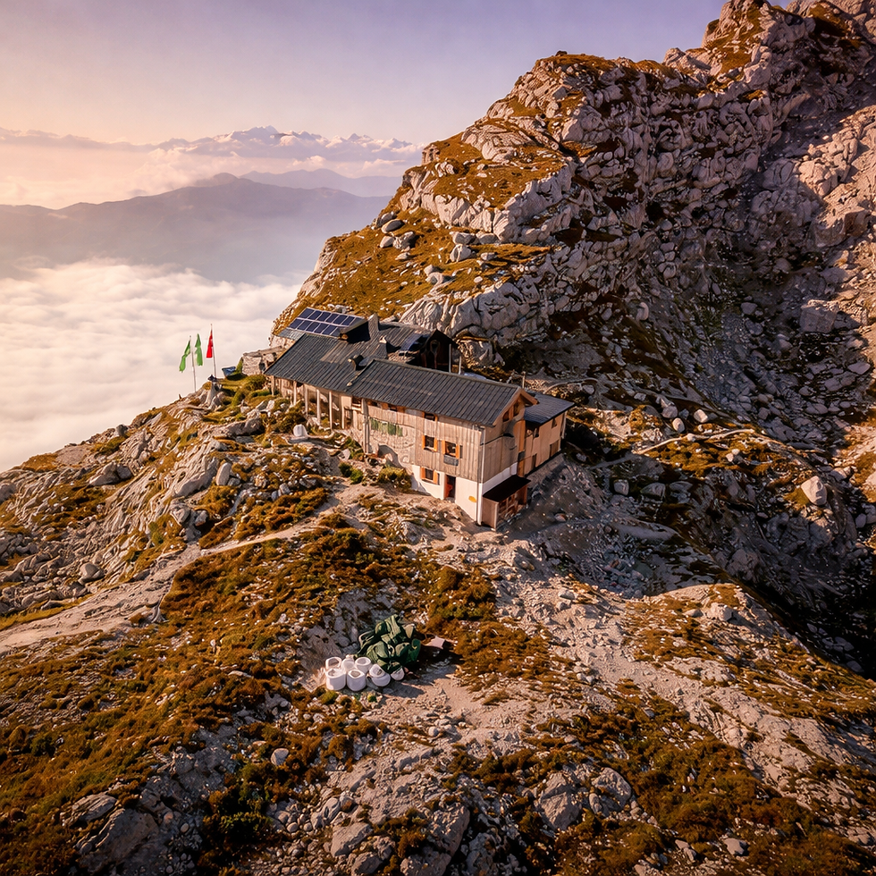 Bergrefugium über den Wolken