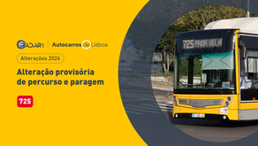 Alteração provisória de percurso e paragem