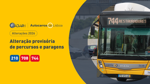Alteração provisória de percursos e paragens