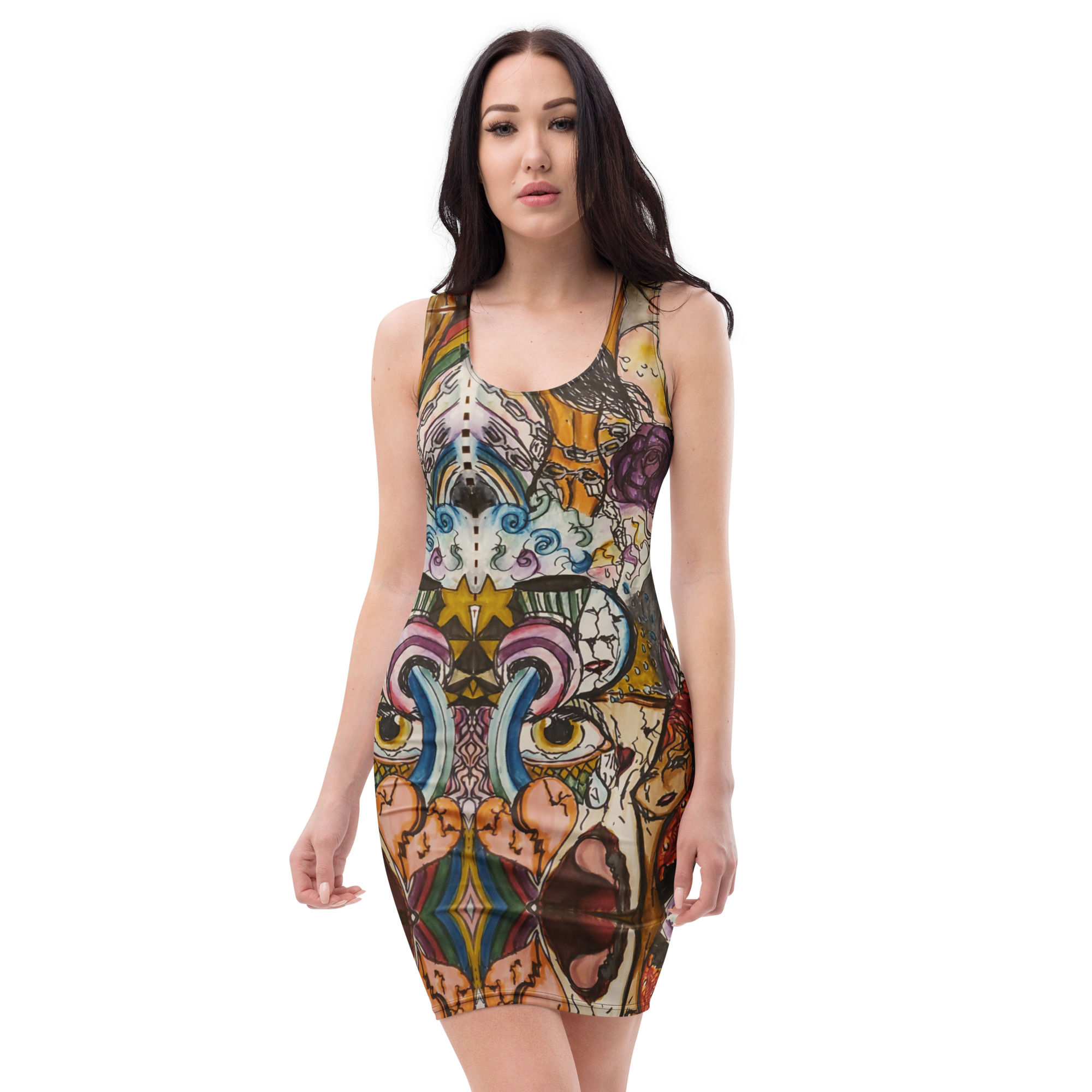 Kyoudai Doodles All-Over Print Dress