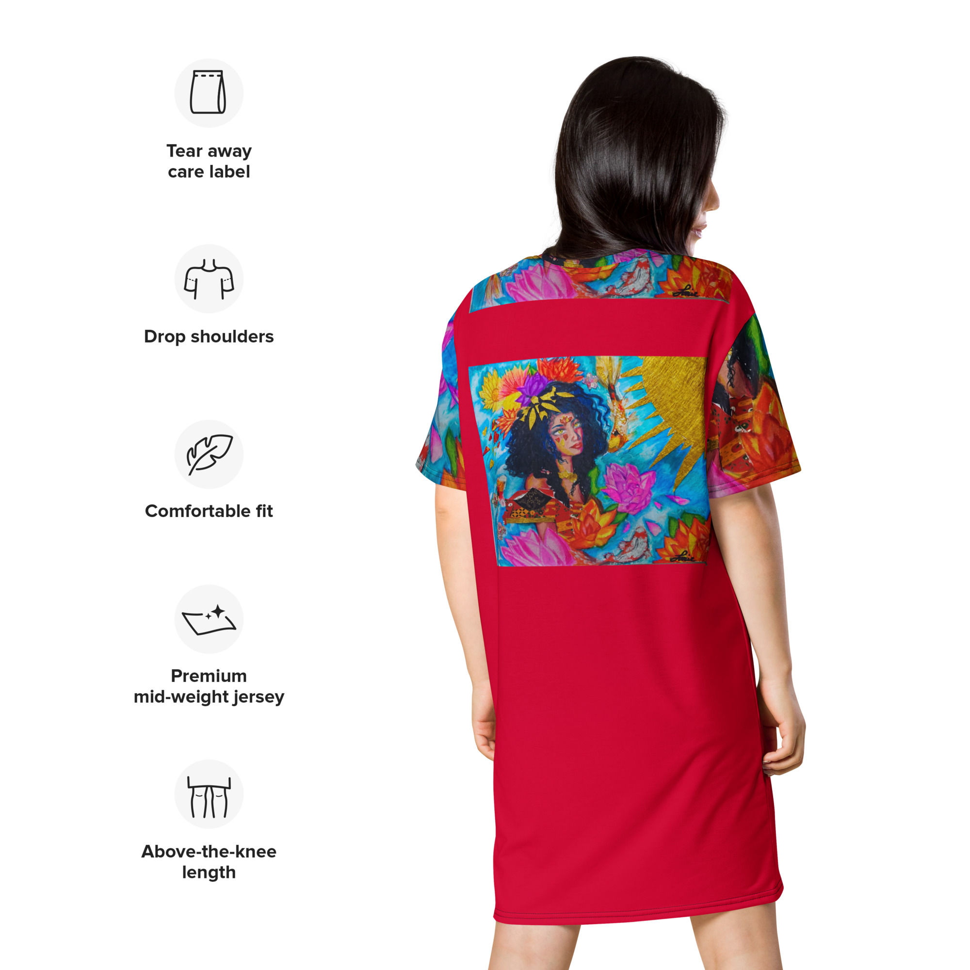 Bold and Vibrant Peace T-shirt dress