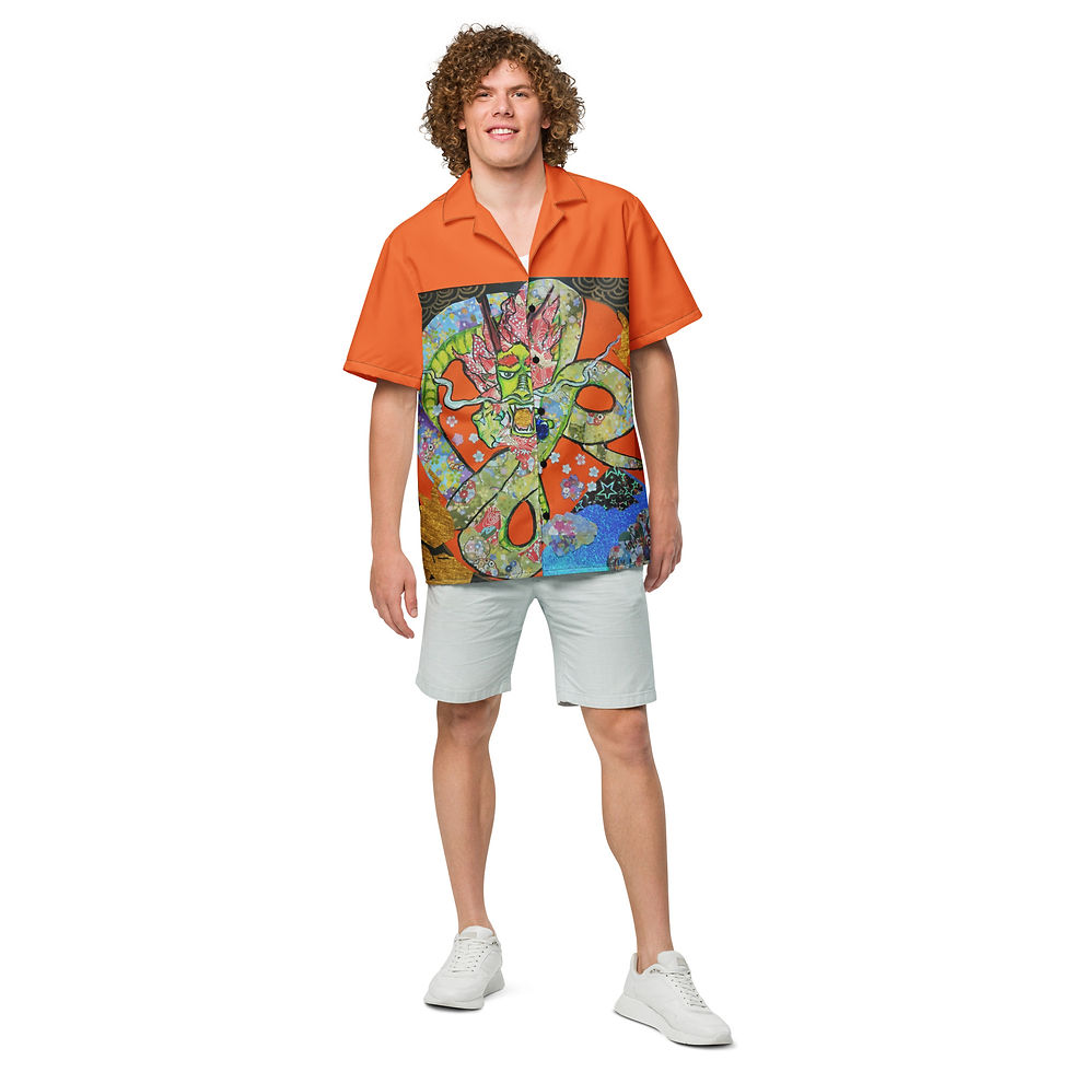 Thumbnail: Dragon of Nature Unisex button shirt