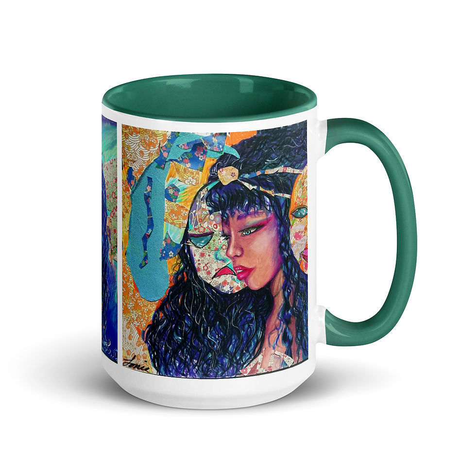 Thumbnail: Caught Between Two Voices Mug with Color Inside