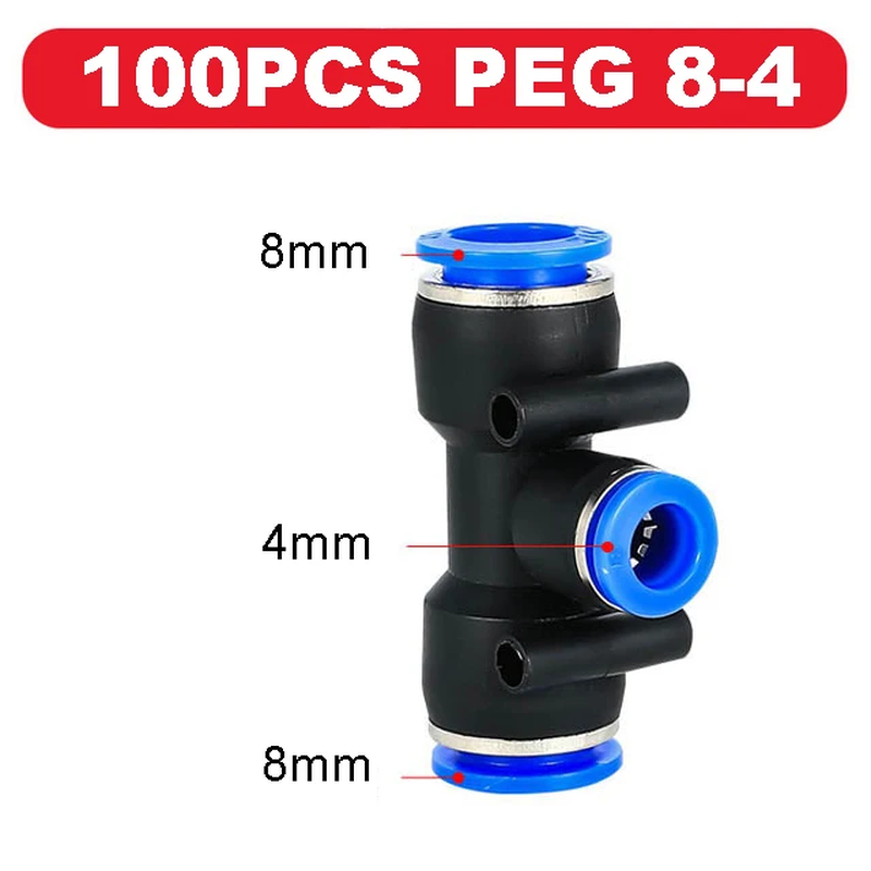 Miniature : Raccords Pneubagues PE En Plastique De Type T À 3 Voies, Connecteur Rapide Pour 