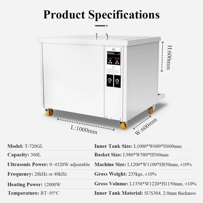 Miniature : Nettoyeur À Ultrasons, 38L/61L/88L/108L/135L/175L/264L/360L, Bain, Pièces Automo