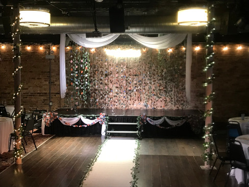 Wedding Ceremony Decoration at Chicago Theater Works. Showcasing how clients and guests will have be able to create the space as their own.