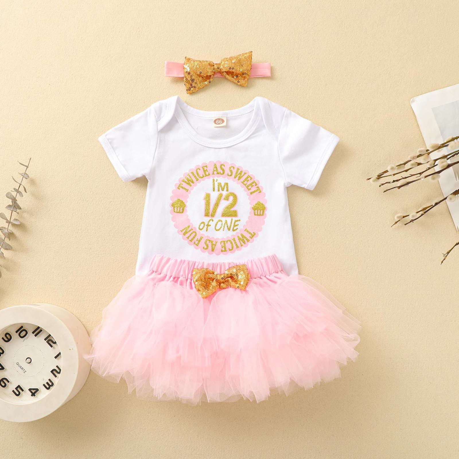 short-sleeved romper net sand skirt 3 in 1 