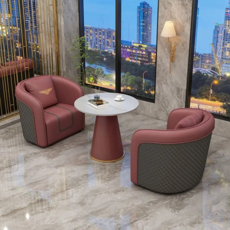 縮圖：Sales office lobby reception sofa Nordic negotiation table and chair combination