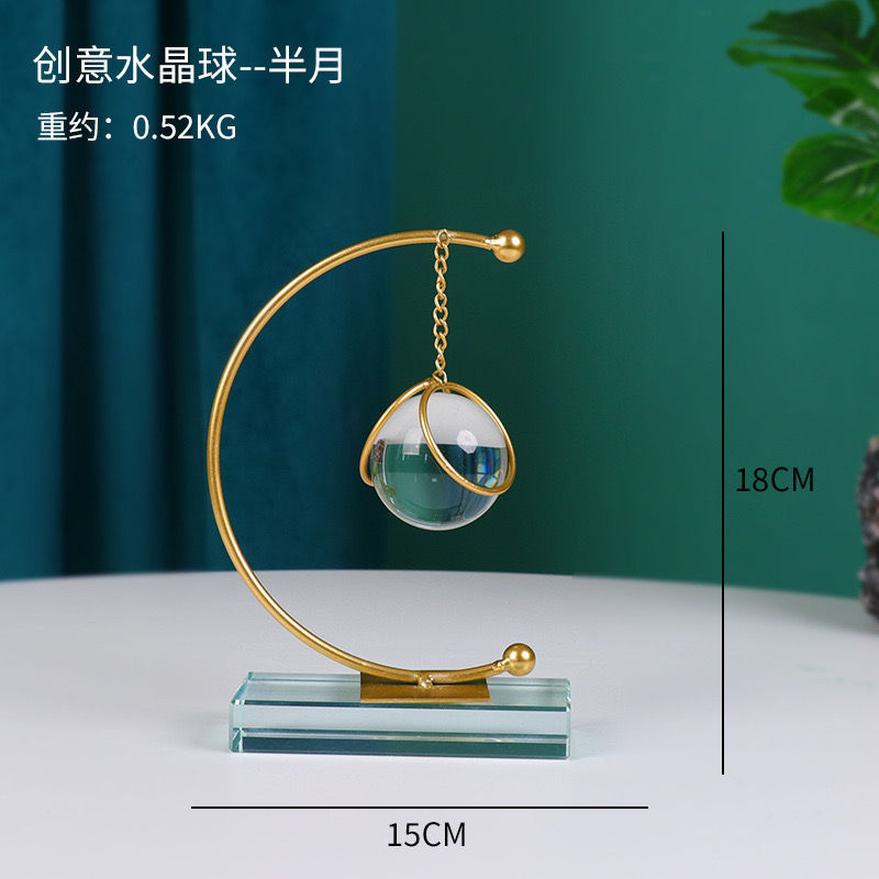 縮圖：Wholesale European light luxury style metal crystal ball ornaments creative home