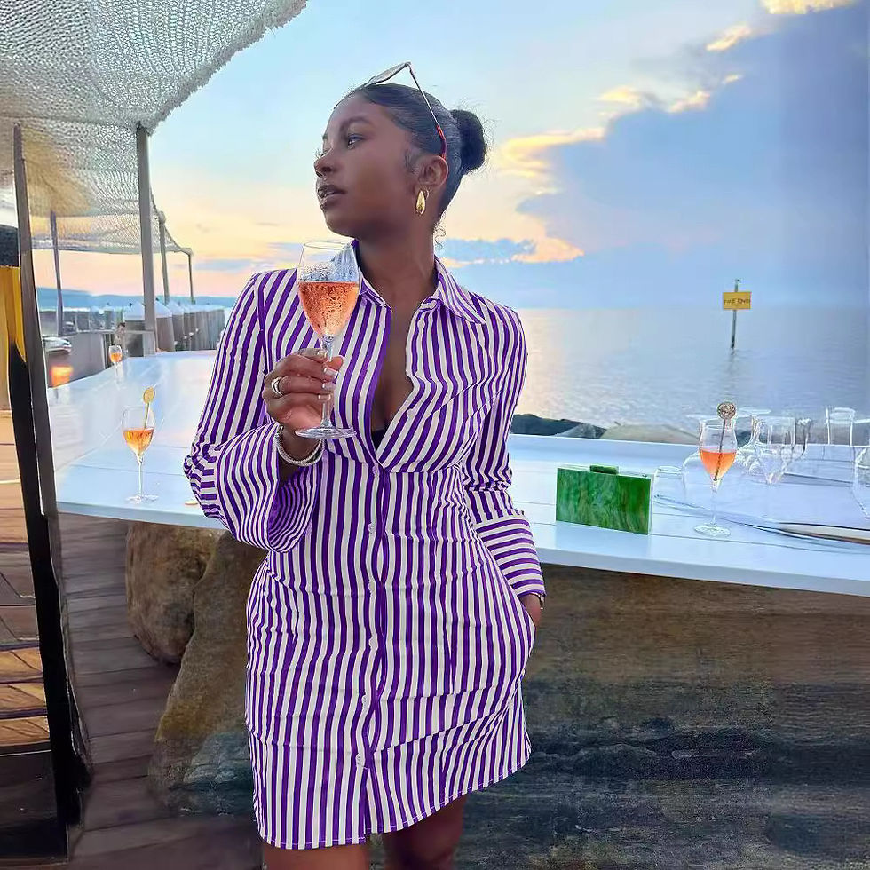 縮圖：new printed striped dress 