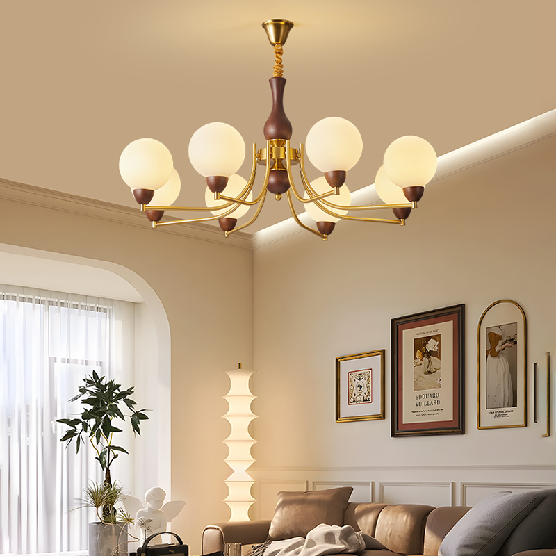 American retro living room lamp vintage medieval chandelier French light luxury