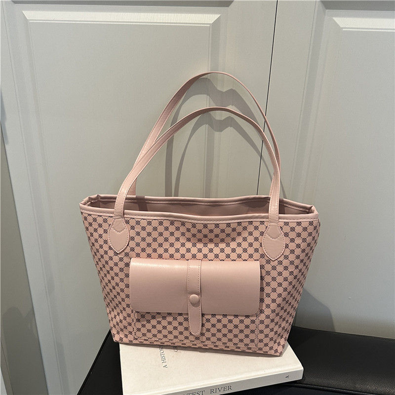 Thumbnail: High quality Ivory Grid Tote hand bag