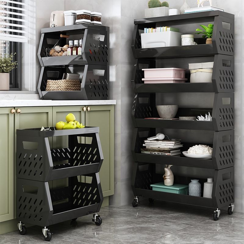 縮圖：Kitchen basket storage rack multi-layer floor-standing movable fruit 