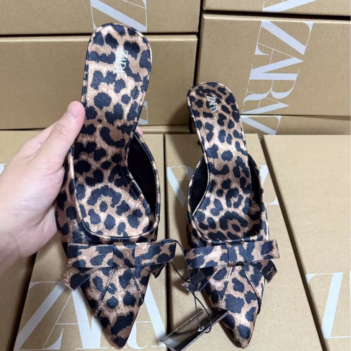 Za summer new women's shoes leopard print 