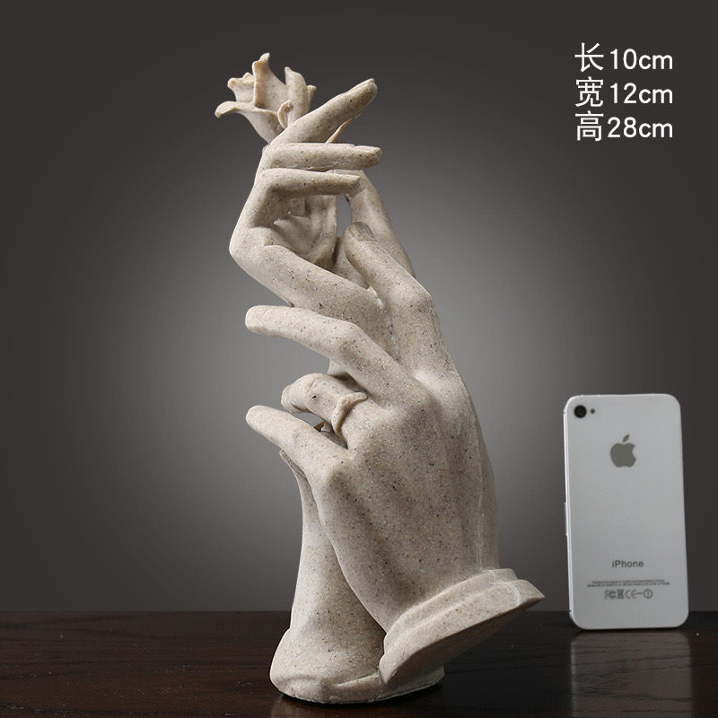 Nordic simple modern hand-in-hand rose wedding gift creative home living room wi